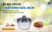 Nồi inox Fivestar nắp kính size 20cm